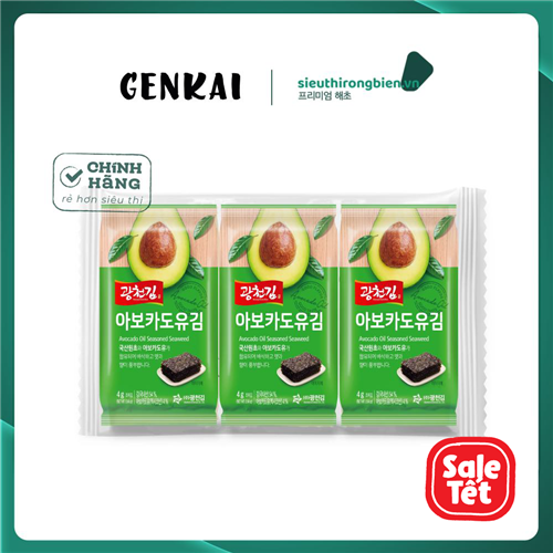 Rong biển ăn liền dầu bơ Tohogenkai 12g lốc 3